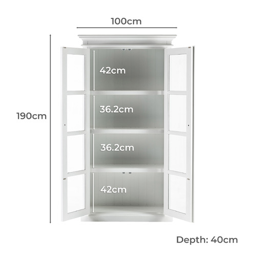 Balmoral Designs Distressed White Coastal Display with 2 Glass