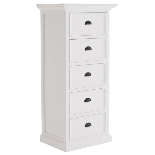 White Meharry 5 Drawer Chest