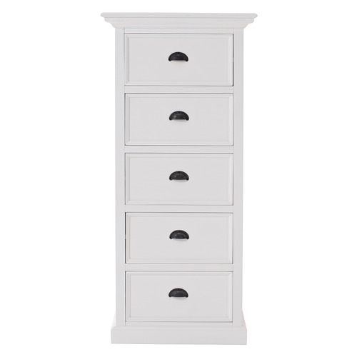 White Meharry 5 Drawer Chest