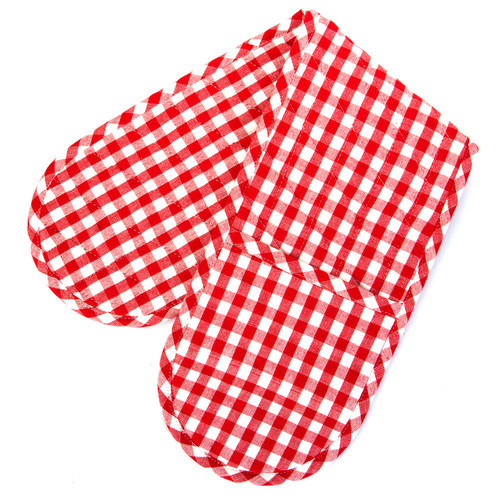 Gingham-75cm-Double-Mitt-508-DM