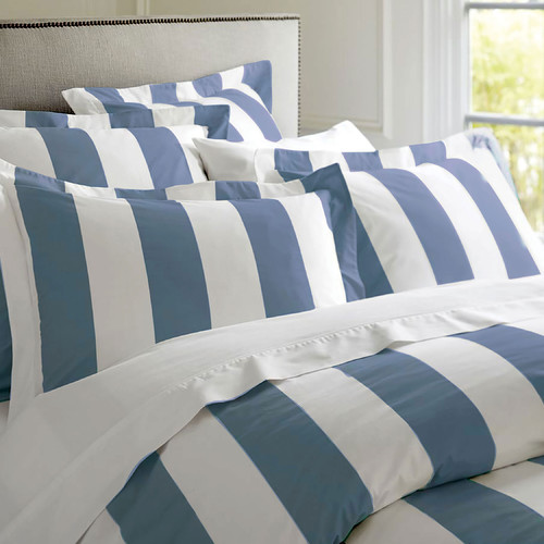 RANS Oxford Stripe Quilt Cover Cobalt Blue Temple & ster