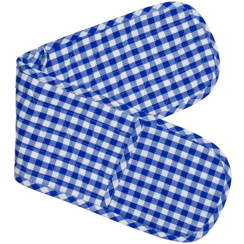 Blue Gingham Double Oven Mitts