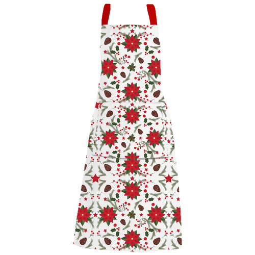 Christmas Flowers Cotton Apron