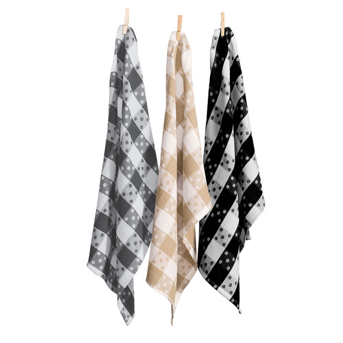 3 Piece Polka Dots Tea Towel Set