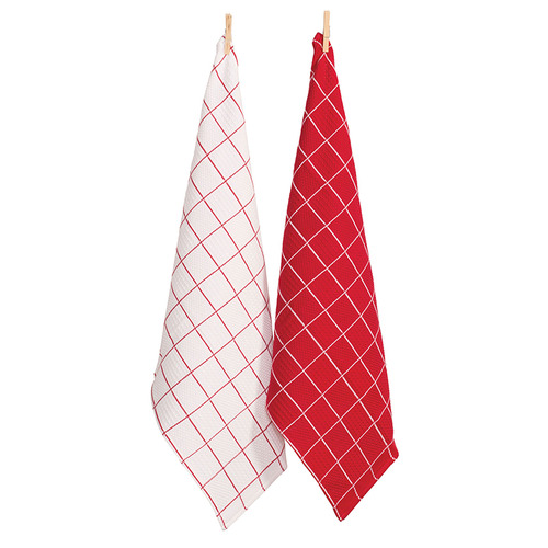 2 Piece Cambridge Waffle Cotton Tea Towel Set