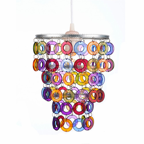 3 Tier Gypsy Pendant Lampshade, Multi Coloured Ceiling Light Shades