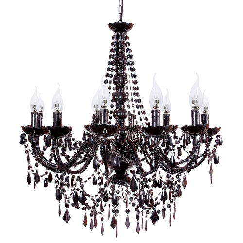 Cassie French Provincial 12 Arm Black Acrylic Chandelier