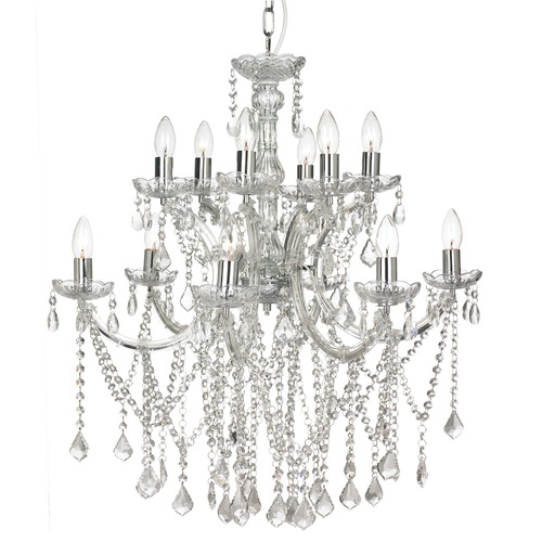 LuccaandLuna Allure Grace 12 Light Chrome Chandelier | Temple & Webster