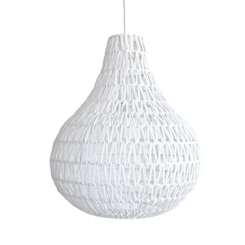 Large White Rope Pendant Light