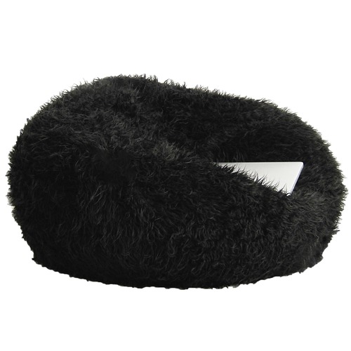 Black Polo Fur Beanbag Cover