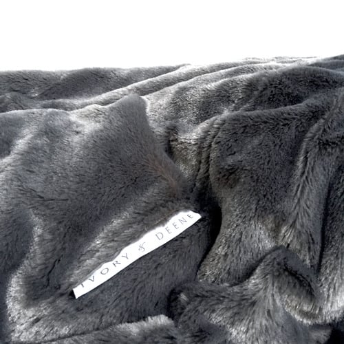 Charcoal Cloud Faux Fur Beanbag Cover