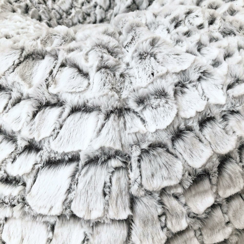 Grey Scales Faux Fur Beanbag Cover