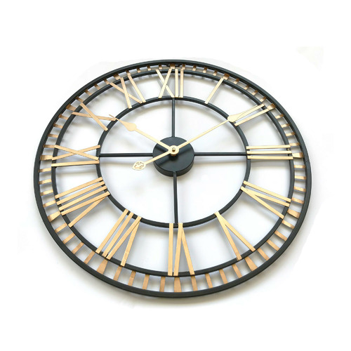 60cm Gold & Black London Metal Wall Clock