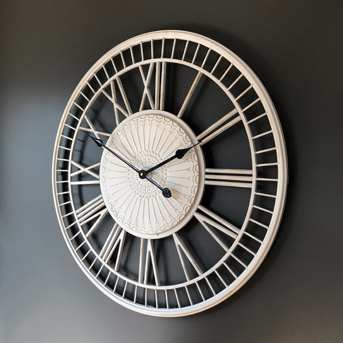 60cm Cream Tuscany Metal Wall Clock