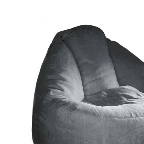 Charcoal Plush Faux Fur Beanbag Cover