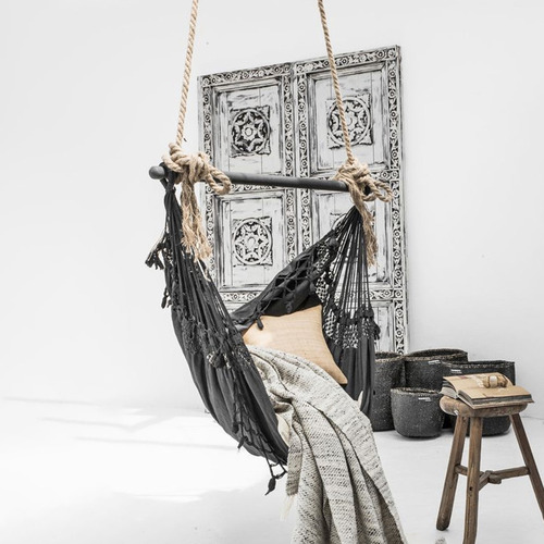 LuccaandLuna French Provincial Hanging Hammock Chair Charcoal & Reviews