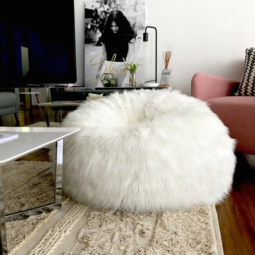 LuccaandLuna Lush Faux Fur Beanbag Cover Temple & ster