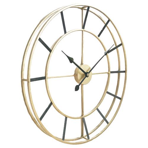 60cm Gold & Black Oxford Metal Wall Clock