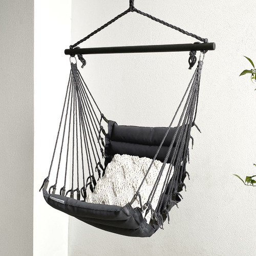 Charcoal Padded Hanging Hammock Chair