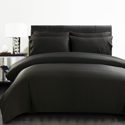 Black Aurore Bamboo Quilt Cover Set