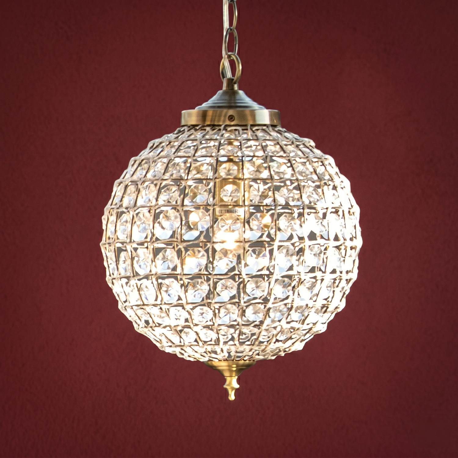 Casablanca Glass & Metal Pendant Light
