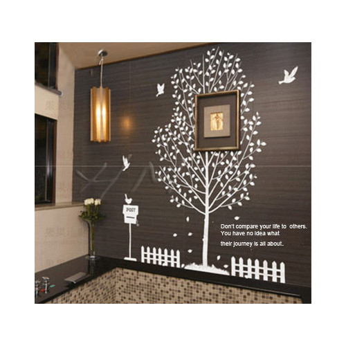 White Tree Wall Art Decal Temple & ster