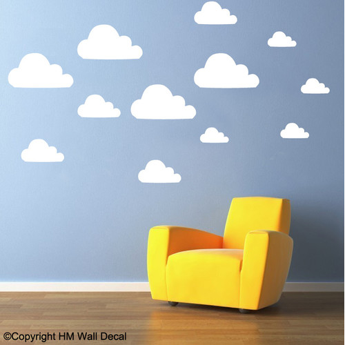12 Clouds Removable Wall Sticker Temple & ster