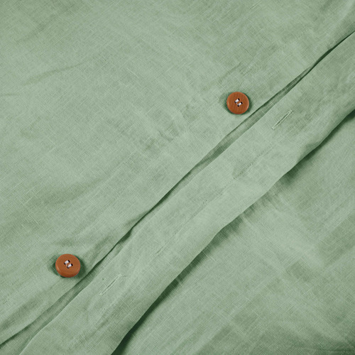 Natural Home Sage European Flax Linen Quilt Cover Set Temple & ster
