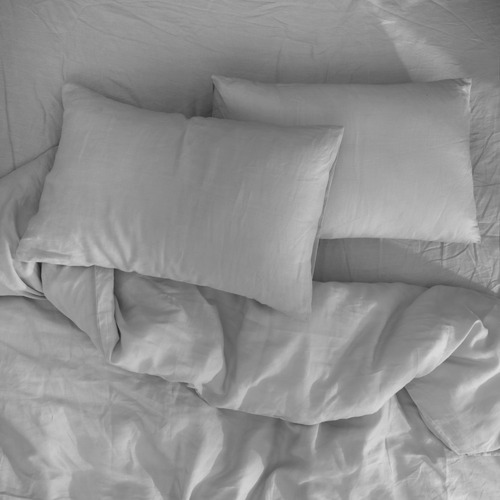 Natural Home Light Grey European Flax Linen Quilt Cover Set Temple