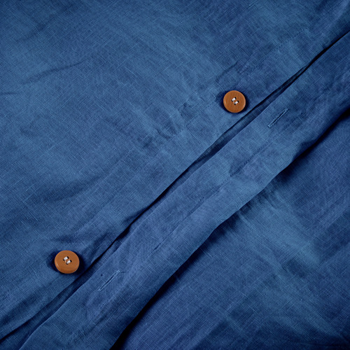 Natural Home Deep Blue European Flax Linen Quilt Cover Set | Temple ...