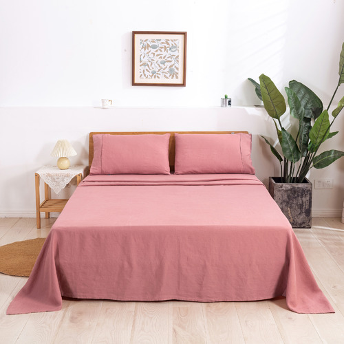 Plain Dyed European Flax Linen Sheet Set Temple & ster