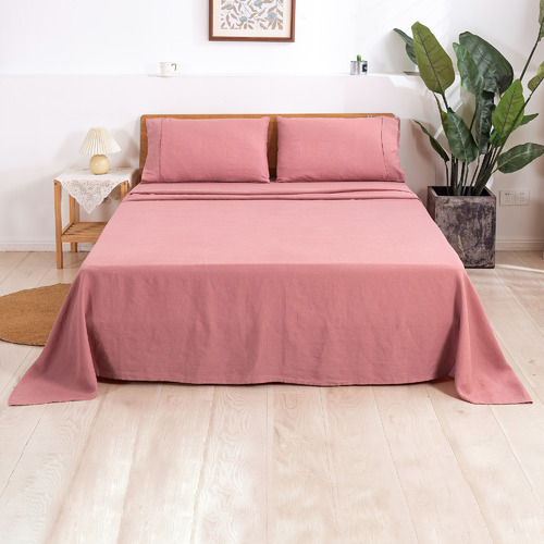 Natural Home Plain Dyed European Flax Linen Sheet Set Temple & ster