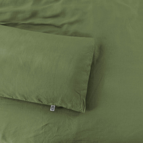 Olive Vintaged Hemp Quilt Cover Set