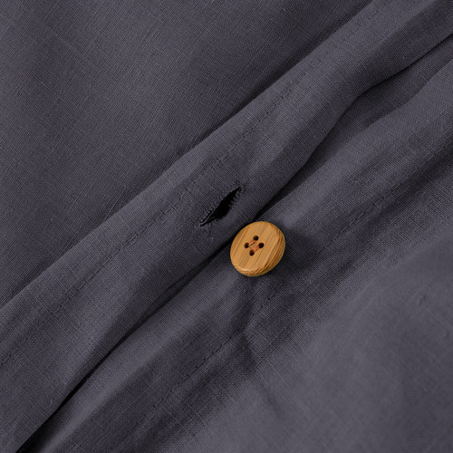 Charcoal Vintaged Hemp Quilt Cover Set