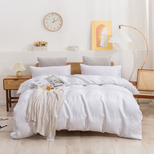 Natural Home White European Flax Linen Quilt Cover Set | Temple & Webster