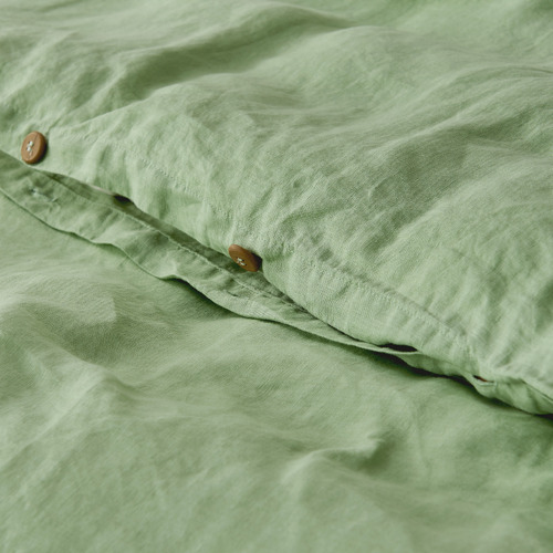 Green-European-Flax-Linen-Quilt-Cover-Set