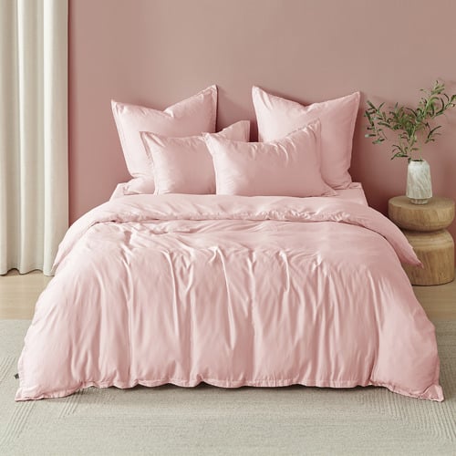 Blush Pink Bamboo Quilt Cover Set