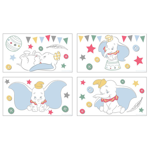 Disney 4 Piece Dumbo Wall Decal Set Temple & ster