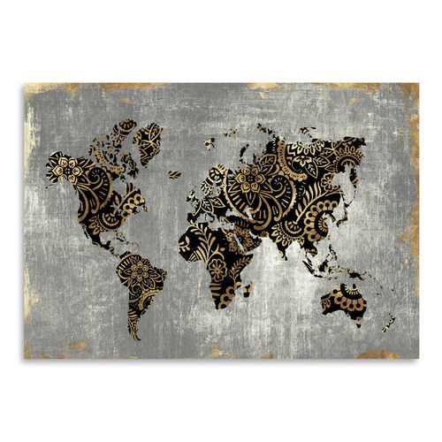 StateStudio Gold World Map Printed Wall Art | Temple & Webster