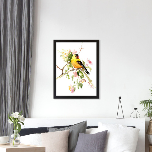 StateStudio American Goldfinch Songbird Printed Wall Art | Temple & Webster
