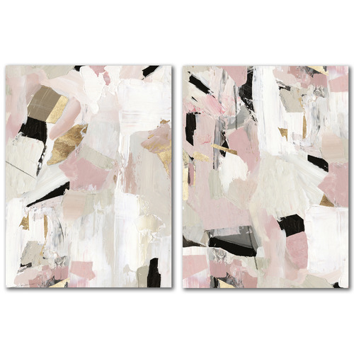 Black Rose Gold Canvas Wall Art Diptych by PI Creative Art Temple