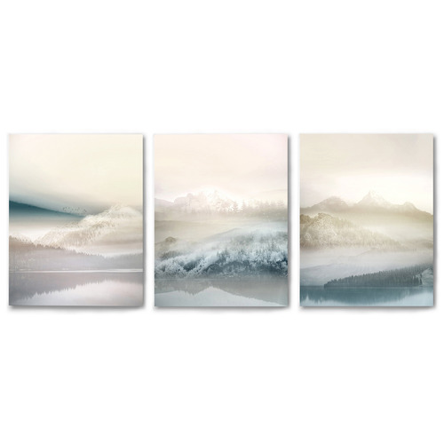 Beachy Morning Fog Canvas Wall Art Triptych by Hope Bainbridge | Temple ...
