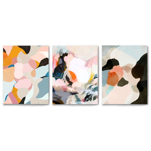 Peachy Paintings Canvas Wall Art Triptych by Louise Robinson | Temple ...
