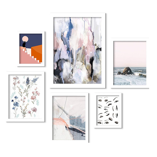 6 Piece Contemporary Abstract Gallery Wall Art Set | Temple & Webster