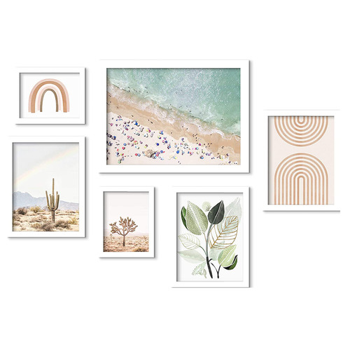 StateStudio 6 Piece Pastel Beach Gallery Wall Art Set | Temple & Webster
