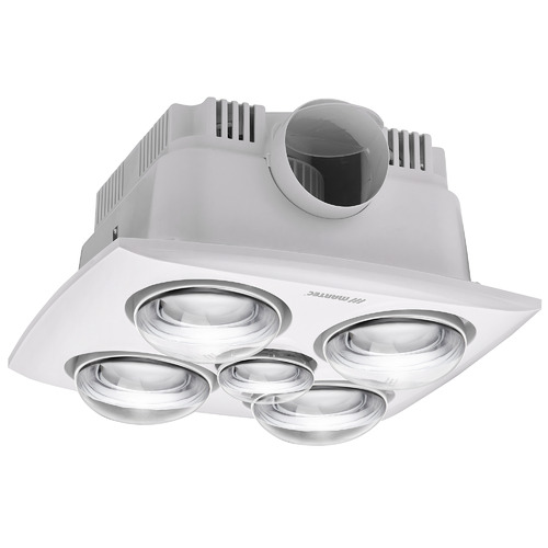 Contour Bathroom Heater and Exhaust Fan in White with Light Kit