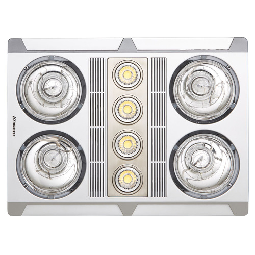 Profile Plus LED 4 Heat 3 in 1 Bathroom Heater and High Extraction Exhaust Fan