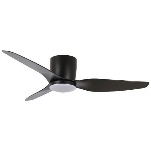 Matte Black Flush AC Ceiling Fan with LED