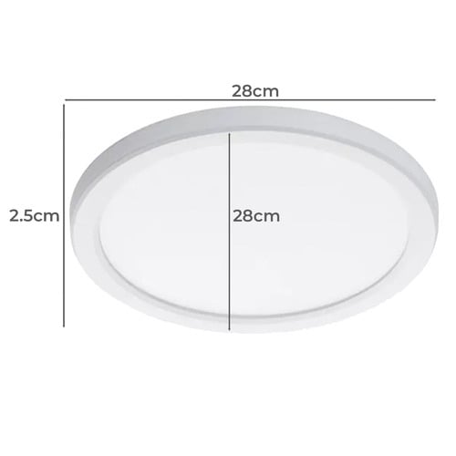 White Fino Tri-Colour LED Oyster with Sensor