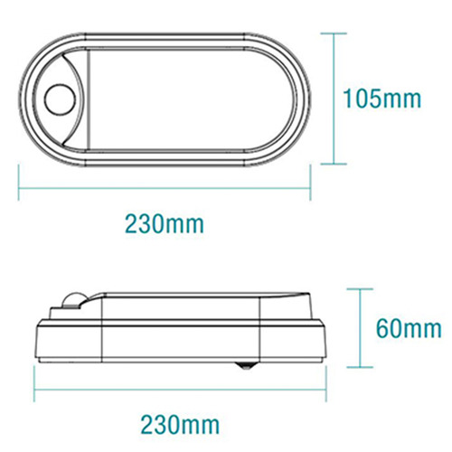 Cove 15W LED Tri-CCT Oval Bunker Light